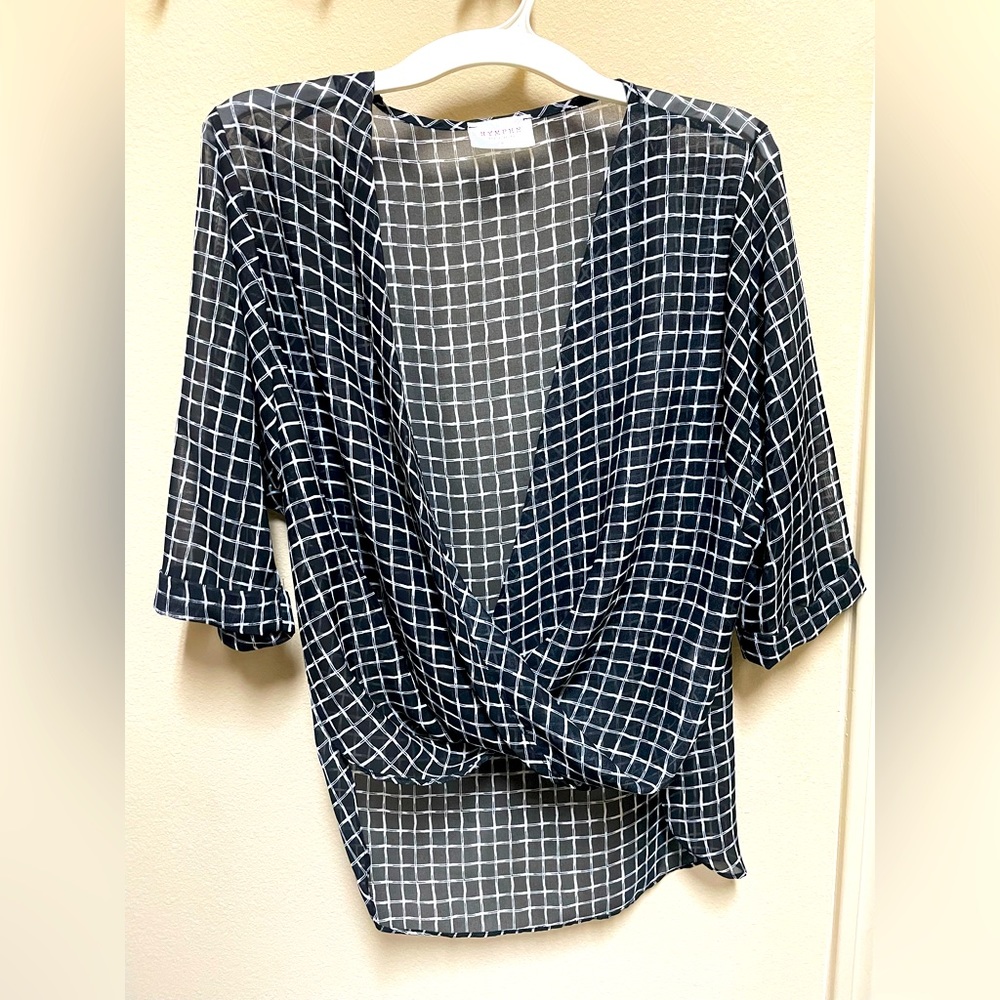 Black and white blouse- Small